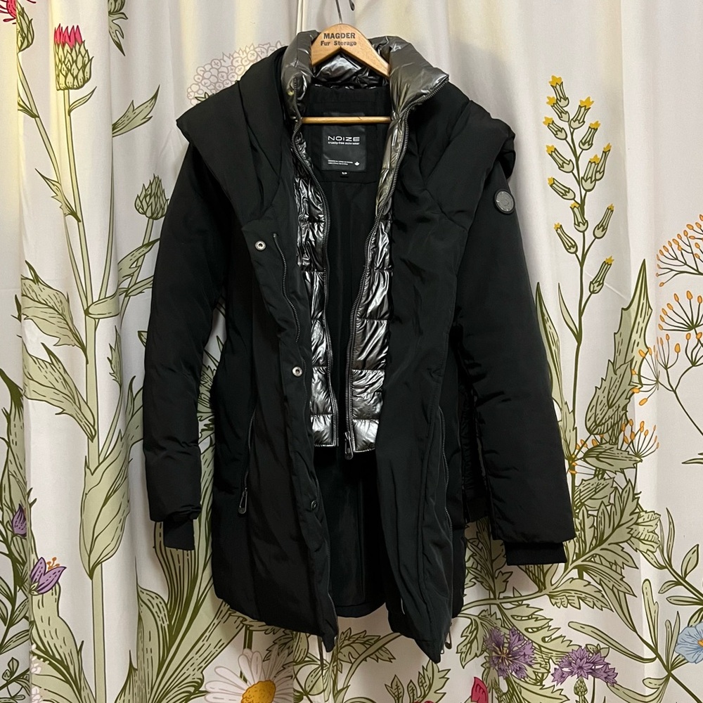 Noize Black and Silver Puffer Jacket